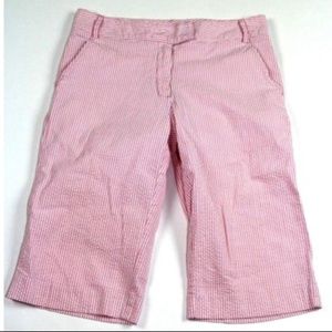 Lilly Pulitzer Seersucker Striped Cropped Capris 6